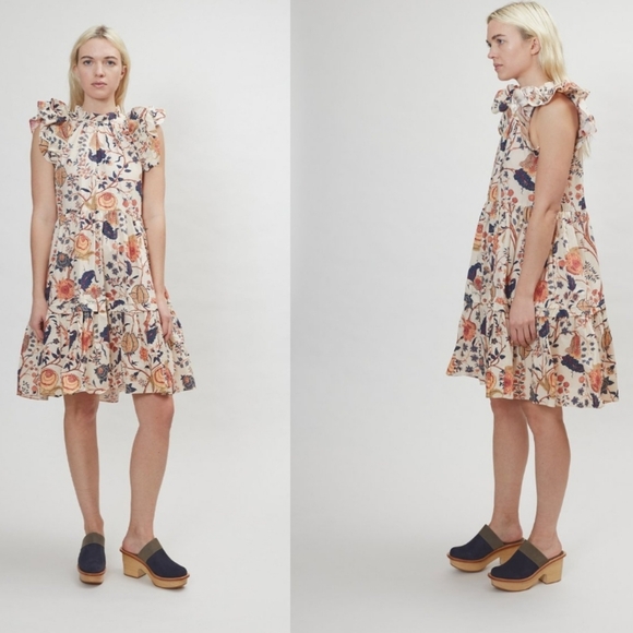 Ulla Johnson Dresses & Skirts - Ulla Johnson Eden Floral Ruffle Sleeveless Dress Size 8